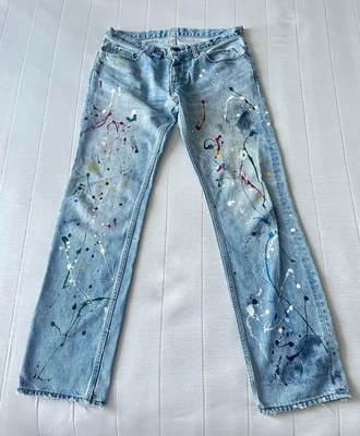#ad Number N ine 06SS ink splash wash jeans $499.00