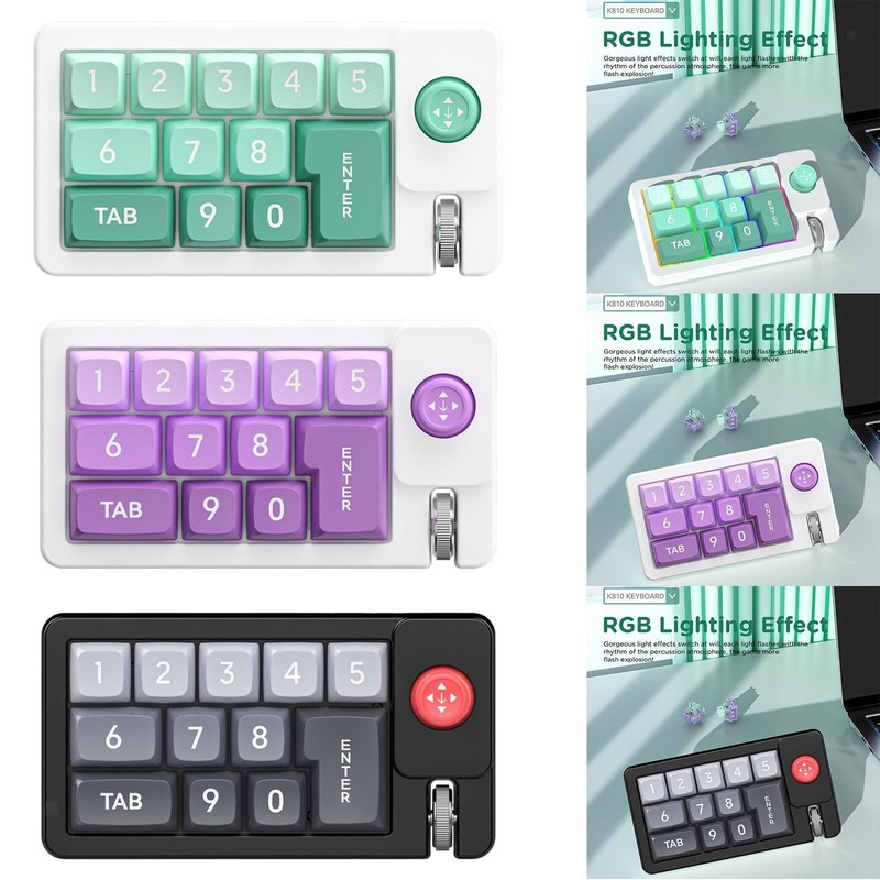 Mechanical Gaming Keyboard Programmable Keypad 12 RGB Backlight Number Pads Full