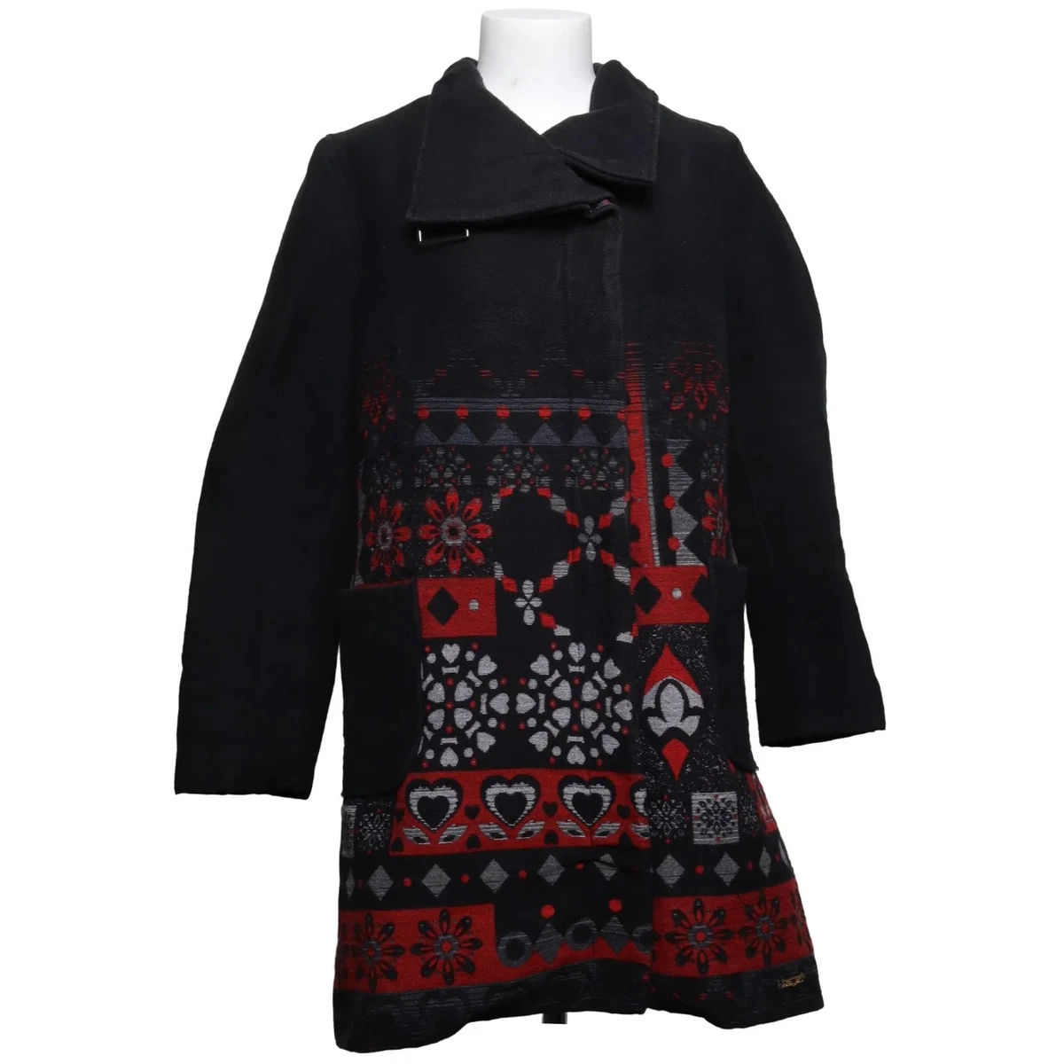 Desigual, Mantel, Damen, Größe: 42, Schwarz/Rot/Mehrfarbig #ru5