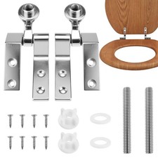 Universal Toilet Seat Hinges Chrome-Plated Metal Replacement Bolts Nuts Kit