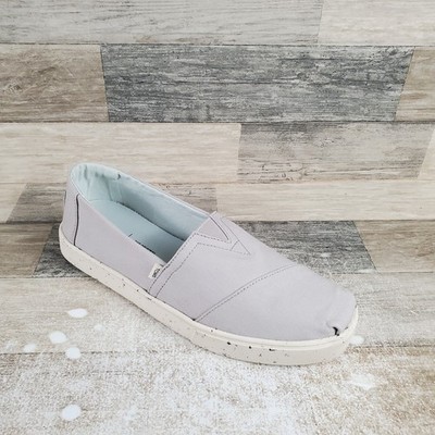 Toms Classic Mens Shoes 10 Casual Grey Canvas Low Top Slip On Sneakers