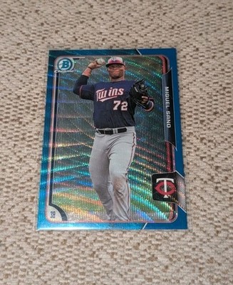 2015 MIGUEL SANO BOWMAN CHROME BLUE WAVE REFRACTOR #BCP33 (TWINS)