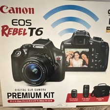 Canon EOS Rebel T6 Kit EF-S 18-55mm 75-300mm Lenses Bag Tripod Charger