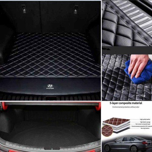 For Hyundai Rear Carpets Car Trunk Mats Waterproof Custom Floor Mats Pu Leather - Foto 6 di 31