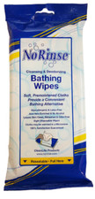 No-Rinse Bathing Wipes Alcohol-Free 8 x 8 Inch - 10 Packs of 8 Wipes 80 Count 
