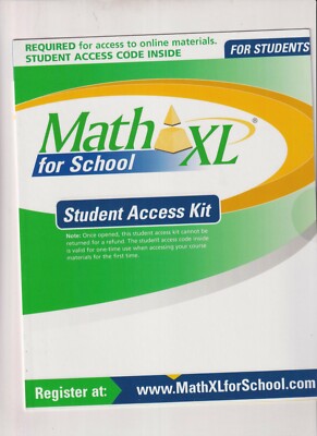 MATH XL FOR SCHOOL - STUDENT ACCESS KIT - ACCESS CODE INSIDE NEW! 
