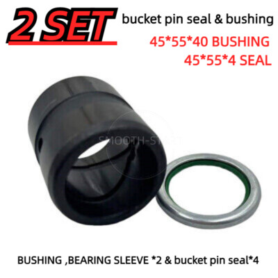 2PC 45*55*40MM Bucket pin seal & Bushing 4430457 For John Deere 27D 35D 35G 50D