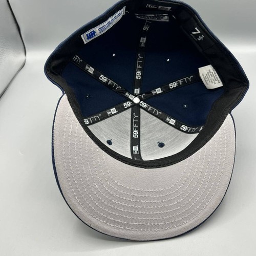Undefeated Hat Men 7 5/8 Blue Gray 59Fifty New Era Fitted Cap New Wool - Picture 4 of 8