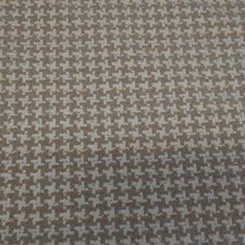 Heavyweight Wool Geo Brown Beige Upholstery Furnishing Fabric By The Metre