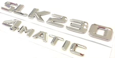 #1 CHROME SLK230 + 4MATIC REPLACEMENT FOR MERCEDES REAR TRUNK EMBLEM BADGE DECAL