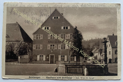 AK Schliengen Gasthaus zum Schlüssel 1937 Lörrach 