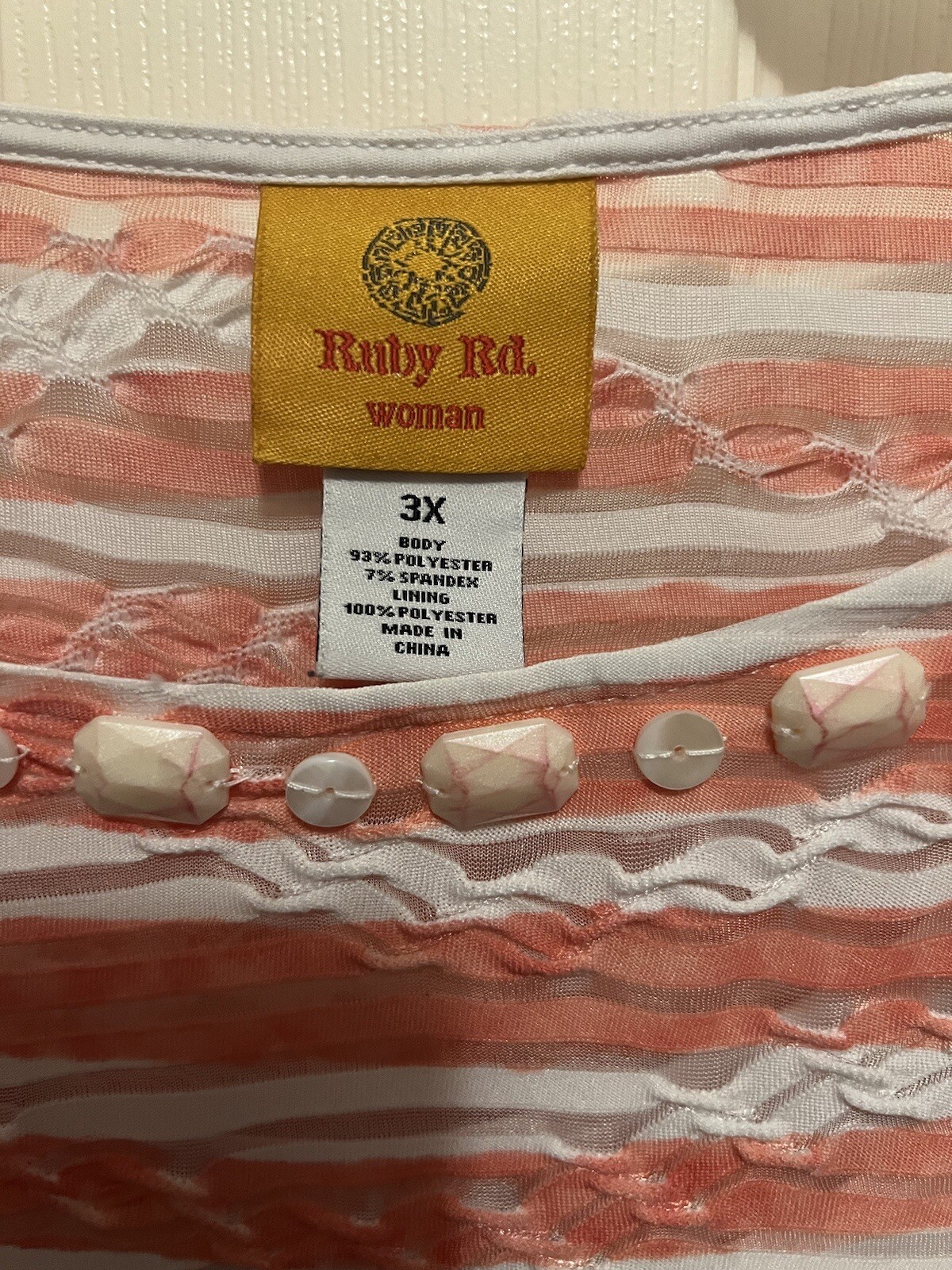 RUBY RD LADIES PLUS ORANGE WHITE STRIPED STRETCH … - image 9