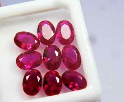 Natural Certified 200 Ct Burmese Red Ruby 20-22 Pcs Loose Oval Cut Gemstone Lot