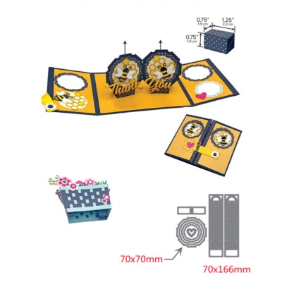 Bam Box Pop Up Metal Cutting Dies Stencil for Diy Scrapbooking Embossing Cards