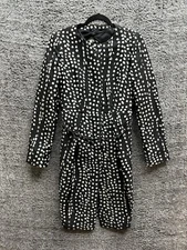 MAX MARA Studio Polka Dots Belted Black Coat Size 12 US