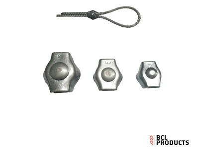 Simplex Drahtseilgriff verzinkt - Klemmen - 2 mm - 3 mm - 4 mm - 5 mm - 6 mm 