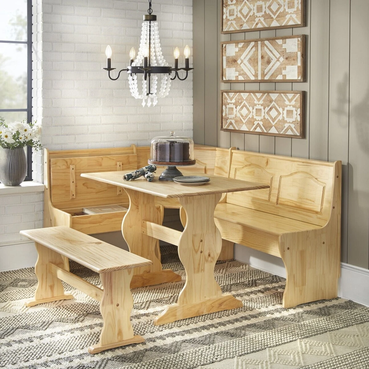 Breakfast nook corner 2024 bench and table
