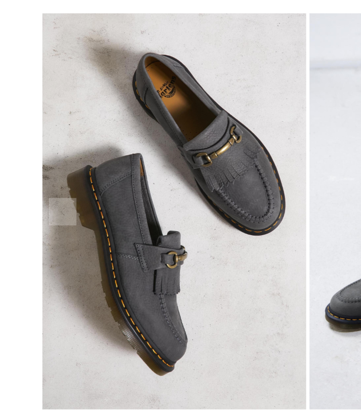 DR. MARTENS ADRIAN SNAFFLE FRINGE BIT WASHED DENIM TUMBLED NUBUCK LOAFER US7/UK6 Washed Denim ~Adrian Snaffle Kiltie Fringe Bit Loafer MSRP  main image 4