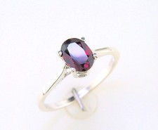 7 x 5 mm Oval Pyrope Wine Garnet Sterling Silver Solitaire Ring