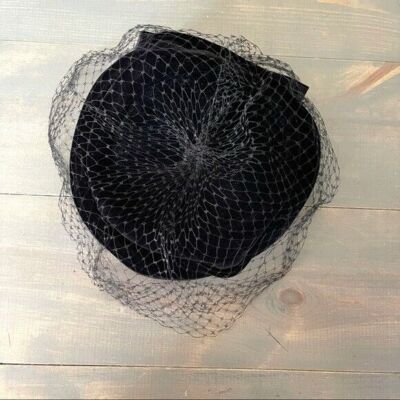 Vintage Toque Netted Hat Black Velvet Vintage Toque Netted Hat Black Velvet - Etsy main image 2