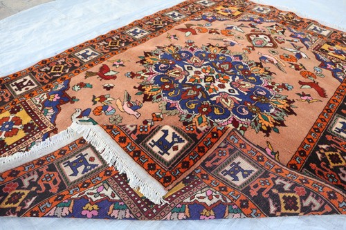 4'5x6'7 ft One of a Kind Afghan Vintage Heriz Rug- Handmade Serapi Rug- Area Rug - Picture 13 of 14