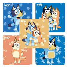 25 Bluey Stickers, Licensed, Printed by Sandylion, 2.5"x2.5" ea., Party Favors