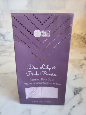 Beauty Secrets Dew Lily Pink Berries Foaming Bath Dust Indulgent Soak Soft Foam