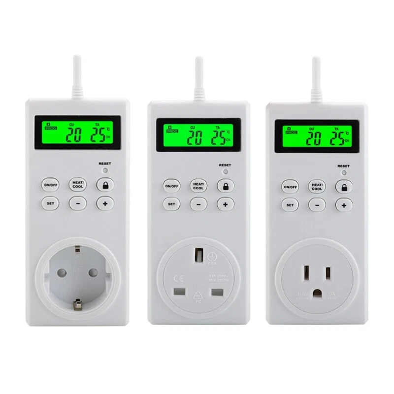 Programmable Plug Thermostat Outlet Electric Thermostat Controlled Outlet  Plugs | eBay