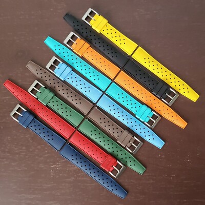 20mm FKM Watch Band Quick Release Vulcanized Rubber Watch Strap Tropical Style