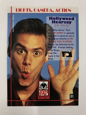 1995 JamPac Magazine #31-32 Jim Carrey / Hollywood Hearsay Actor