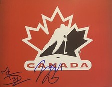 Jake ALLEN & Marc DENIS Signed 8x10 Photo! TEAM CANADA LOGO! Canadiens.  W/COA