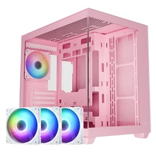 VETROO AL900 Pink E-ATX/ATX/M-ATX/ITX Full Tower PC Case w/3x ARGB & PWM Fans