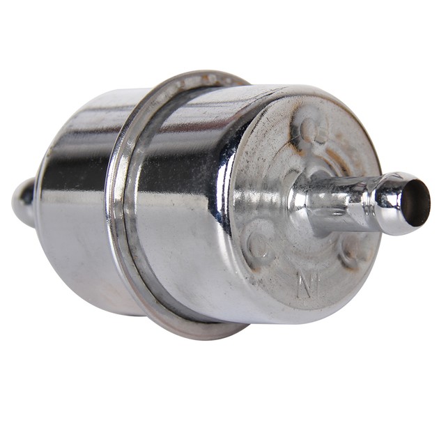 3/8" In & Out Chrome Plated Canister Fuel Filter For Chevy Ford