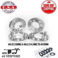 4pc 1 4x4.25 108mm 4x4.5 114.3mm To 4x100mm Wheel Spacer Adapter 12x1.5 4pc 1 4x4.25 108mm 4x4.5 114.3mm To 4x100mm Wheel Spacer Adapter 12x1.5