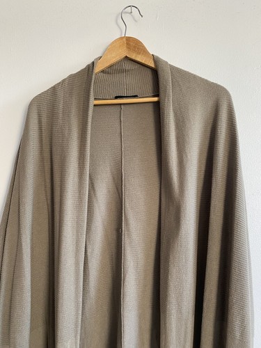 Oska Long Cardigan Women’s Size 3 Comfort Khaki Pockets Silk Viscose Blend Knit - Picture 3 of 16