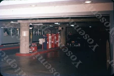 sl03 Original Slide 1960's  San Francisco Mobil Gasoline station sepia 565a