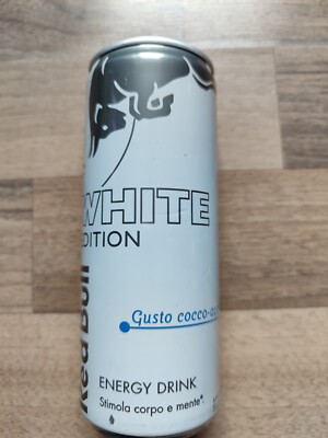 1 Energy Drink Can Red Bull White Edition Italy 03 Full 250ml Can Gusto Cocco