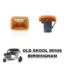 Side Repeater Lenses Amber (E MARKED) pair with bulbs- DCP8049