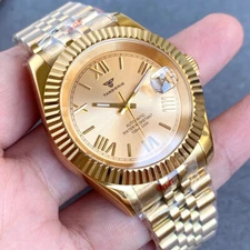 Tandorio New 36/39mm Full Gold Sapphire NH35A Automatic Mechanical Men Watches