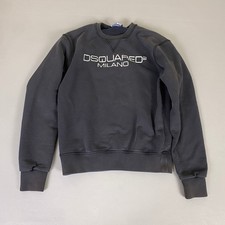 DSQUARED2 MILANO Sweatshirt Youth 14Y Charcoal Gray Cotton Crew Neck Faded 
