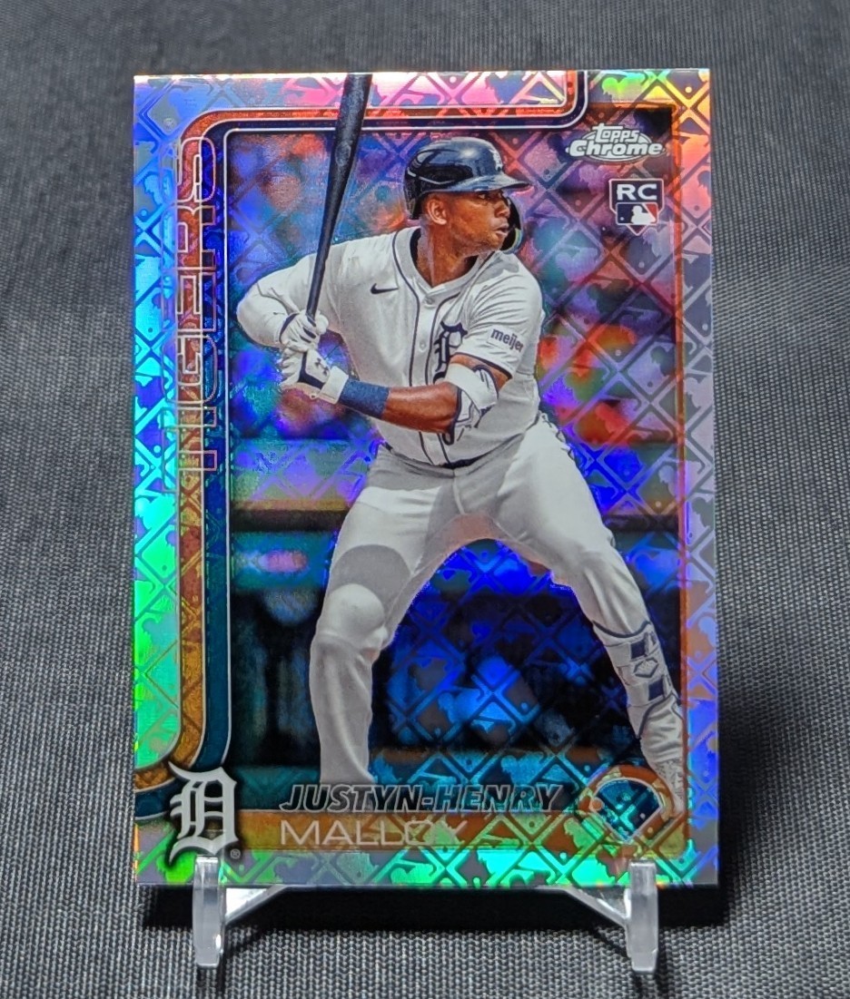 Justyn-Henry Malloy Rookie RC 2025 Topps Chrome Logofractor Card #224 Tigers