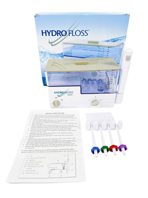 #ad Hydro Floss Oral Water Irrigator New Generation 4 Color Coded Tips Used Once $55.95