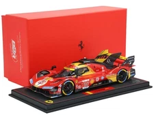 FERRARI 499P #50 WINNER "24H LE MANS" 2024 & DISPLAY CASE 1/18 BY BBR P18252 A
