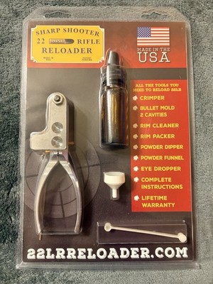 Sharpshooter 22 Long Rifle Reloader Press Kit Hand Press 2-Cavity Bullet Mold
