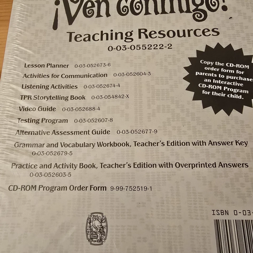Holt Spanish Level One "Ven Conmigo" Teaching Resources 9 Book Set NEW UNOPENED - Image 2 of 4