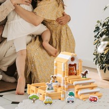 Bausteine Set Bau Gebäude DIY Holzhaus