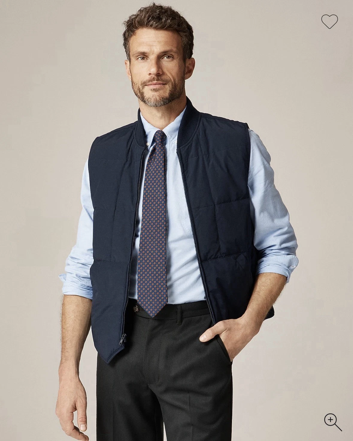 J.CREW Men's Quilted Vest Size Small Navy