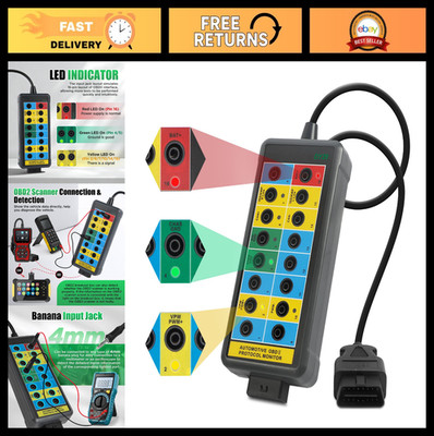 OBD2 Breakout Box - 16-Pin CAN Protocol Detector, Power/Ground Tester, 35'' Cable