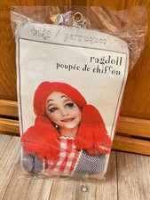 CHILDRENS HALLOWEEN RAG DOLL COSTUME WIG RAGGEDY ANN ANNE RED YARN