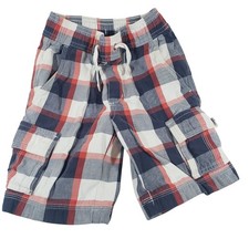 Hanna Andersson Boys Plaid Cargo Shorts Size 110 Red Blue White